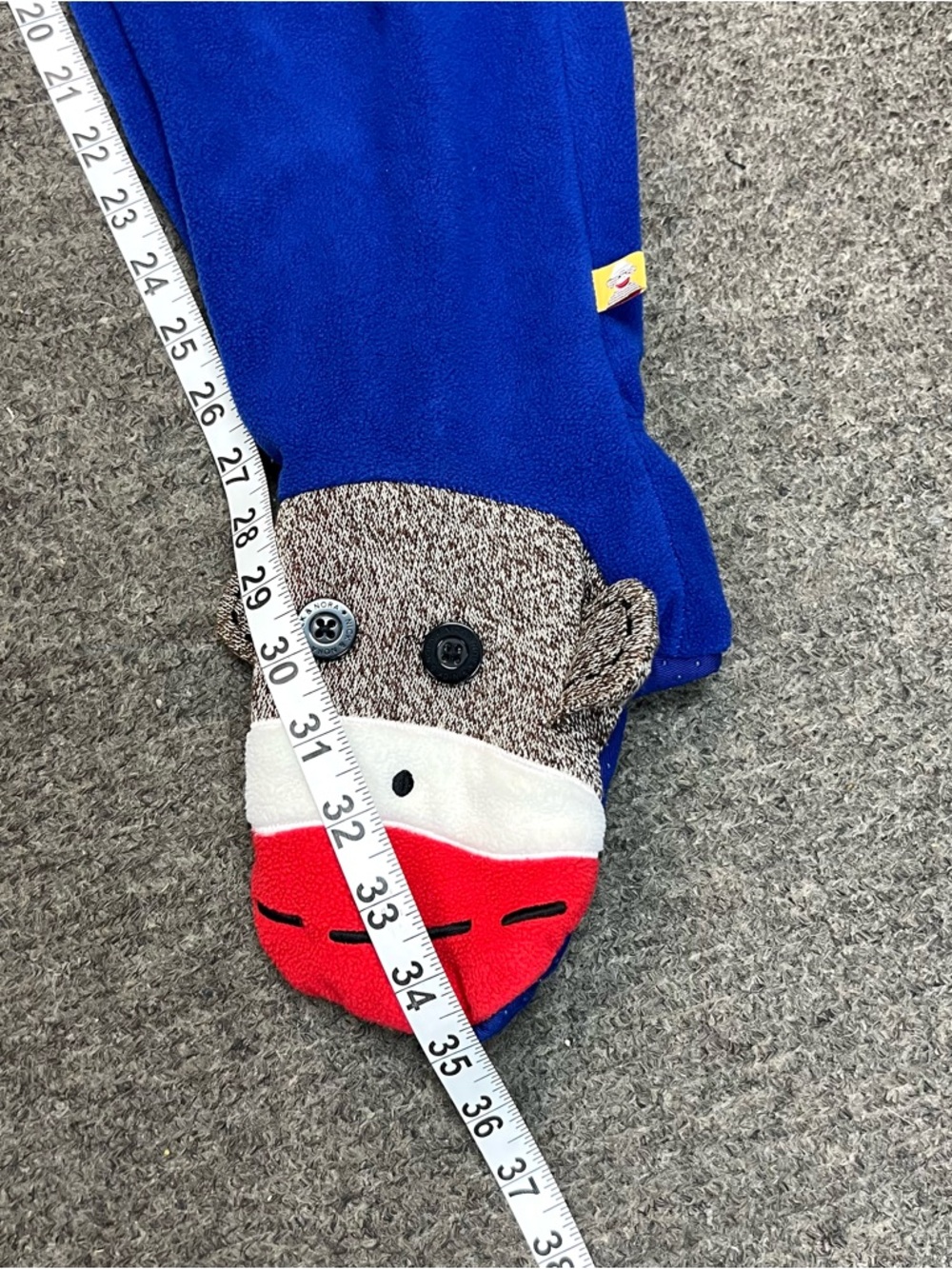 Nick & Nora Sleepwear Women’s Blue One Piece Pajamas Sock Monkey Footed XL Retro - Picture 11 of 11